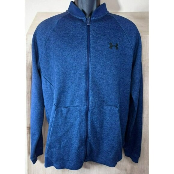 Under Armour Mens Fitted Full-Zip Jacket Large Baseball Collar - Picture 1 of 8